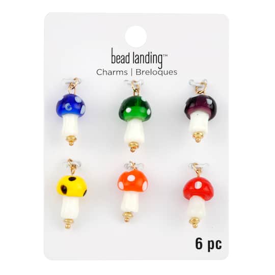 Glass Mushroom Charms by Bead Landing&#x2122;